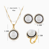 Conjunto de joyas con cuentas de pedrería y perla de Celebrity - Blanco